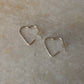 925 Sterling Silver Italian Heart Half Hoops