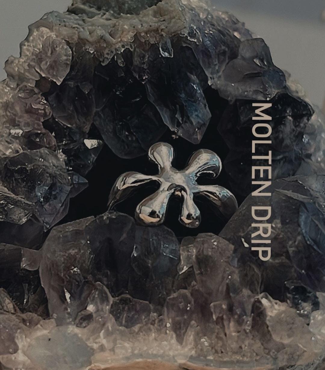 Handcrafted Molten Drip Silver Ring with Sculptural Detailing