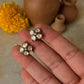 925 Sterling Silver Gold Plated Moissanite Polki Studs Earrings