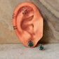 925 Sterling Silver Rawa Motif Green Onyx Earrings