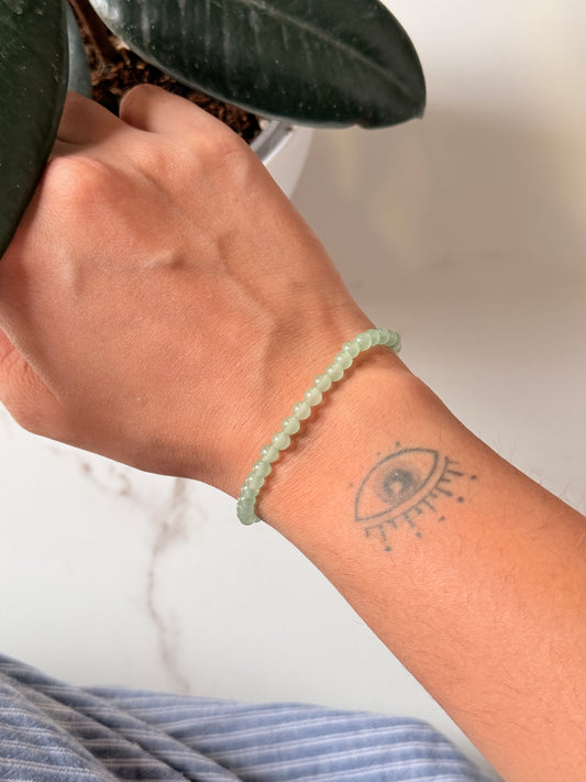 Green Aventurine Plain Round 4MM Crystal Bracelet