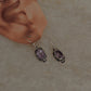 925 silver earrings with oval cut amethyst boho design