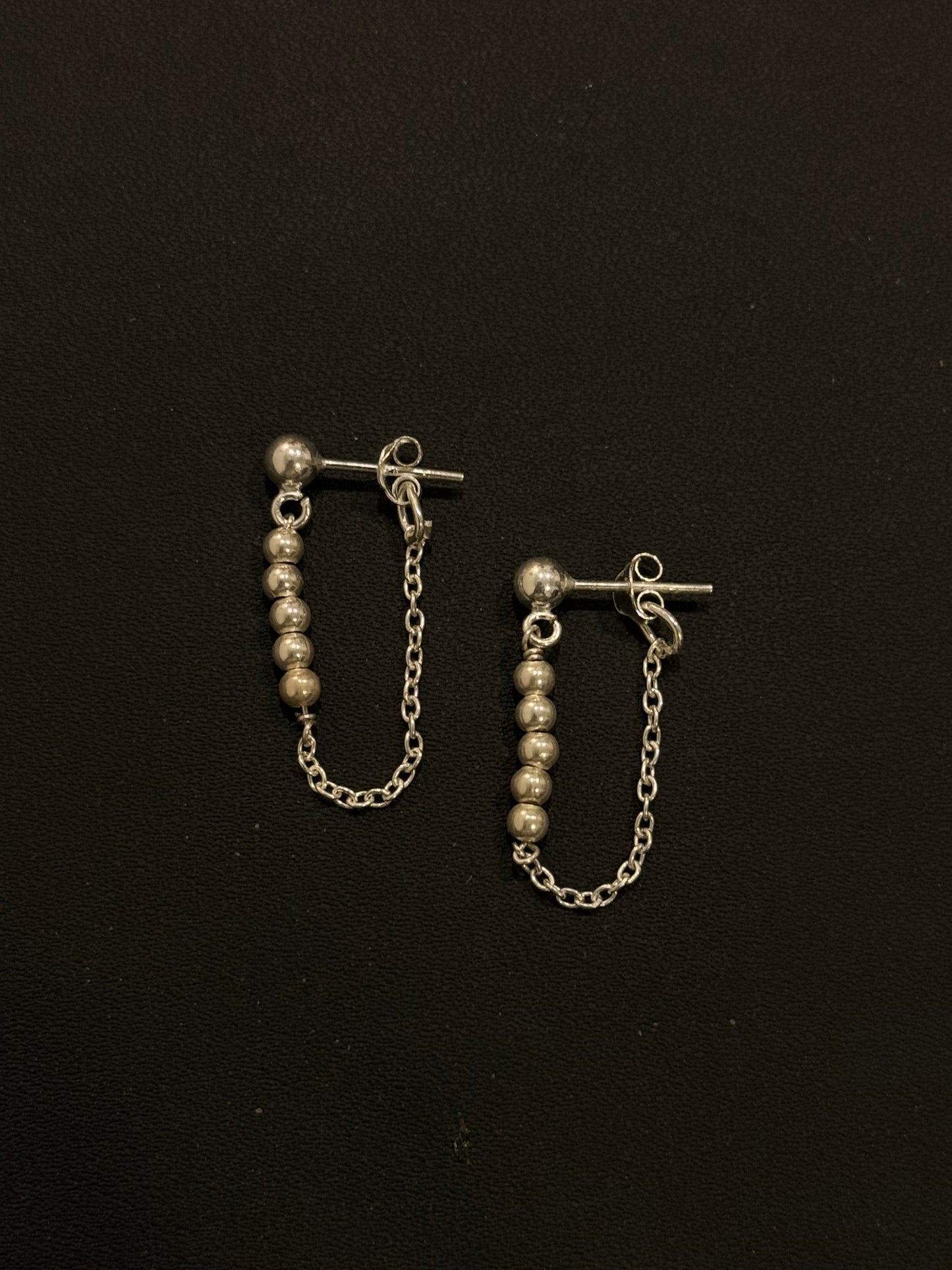 925 Sterling Silver 3mm Pure Silver Beads Chain Connector Studs