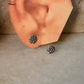 925 Sterling Silver Antique Plain Oxidised Boho Studs Earrings