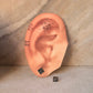 925 Sterling Silver Antique Plain Oxidised Boho Studs Earrings