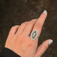 925 Sterling Silver Turquoise Marquise Boho Ring