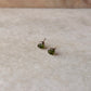 925 Sterling Silver Peridot Raw Uncut Studs Earrings