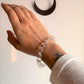 10MM Clear Quartz Healing Crystal Bracelet with Diamond Cut Detail
