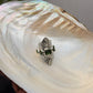 925 Sterling Silver Green Tourmaline Raw Uncut Molten Textured Statement Handcrafted Ring