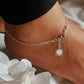 Stylish hearts linked anklet in polished sterling silver