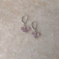 925 Sterling Silver Amethyst Butterfly & Pearls Lever Back Earrings