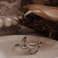 Delicate Boho Moon 925 Silver Ring with Celestial Design