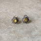 925 Sterling Silver South Screw Yellow Cz Flower Studs