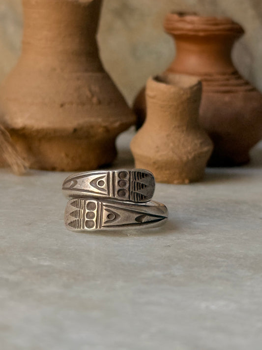 925 Sterling Silver Bohemian Hill Tribe Handcrafted Adjustable Ring