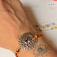 925 Sterling Silver Gemstone Mandala Rakhi - Reusable as Pendant Handcrafted Rakhi