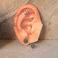 925 Sterling Silver Antique Plain Oxidised Boho Studs Earrings