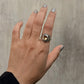 925 Sterling Silver Citrine Faceted Oval Leaf Wrap Handcrafted Ring