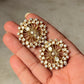 925 Sterling Silver Gold Plated Moissanite Polki Big Flower Earrings
