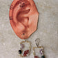 925 Sterling Silver Wire Wrap Contemporary Style Handcrafted Natural Crystals Lever Back Earrings