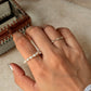 Natural Crystal Stretchy Shiny Basra Pearl & Labradorite Silver Ball Rings