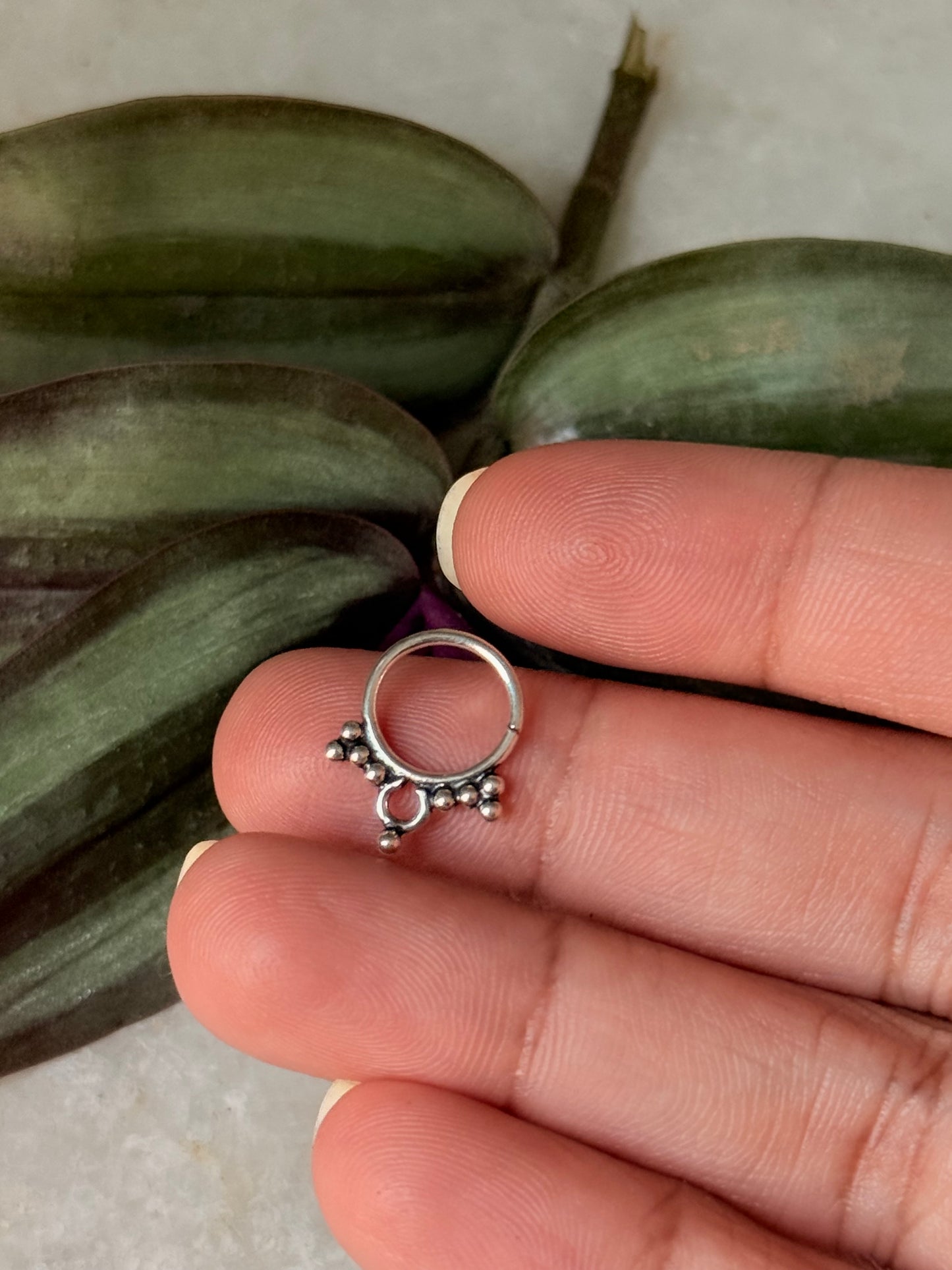 925 Sterling Silver Tribal Septum Pierced- Design 7