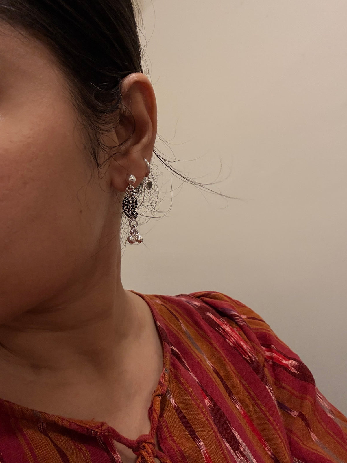 925 Sterling Silver Handcrafted Tribal Rawa Paisley Mix & Match Mandali Earrings