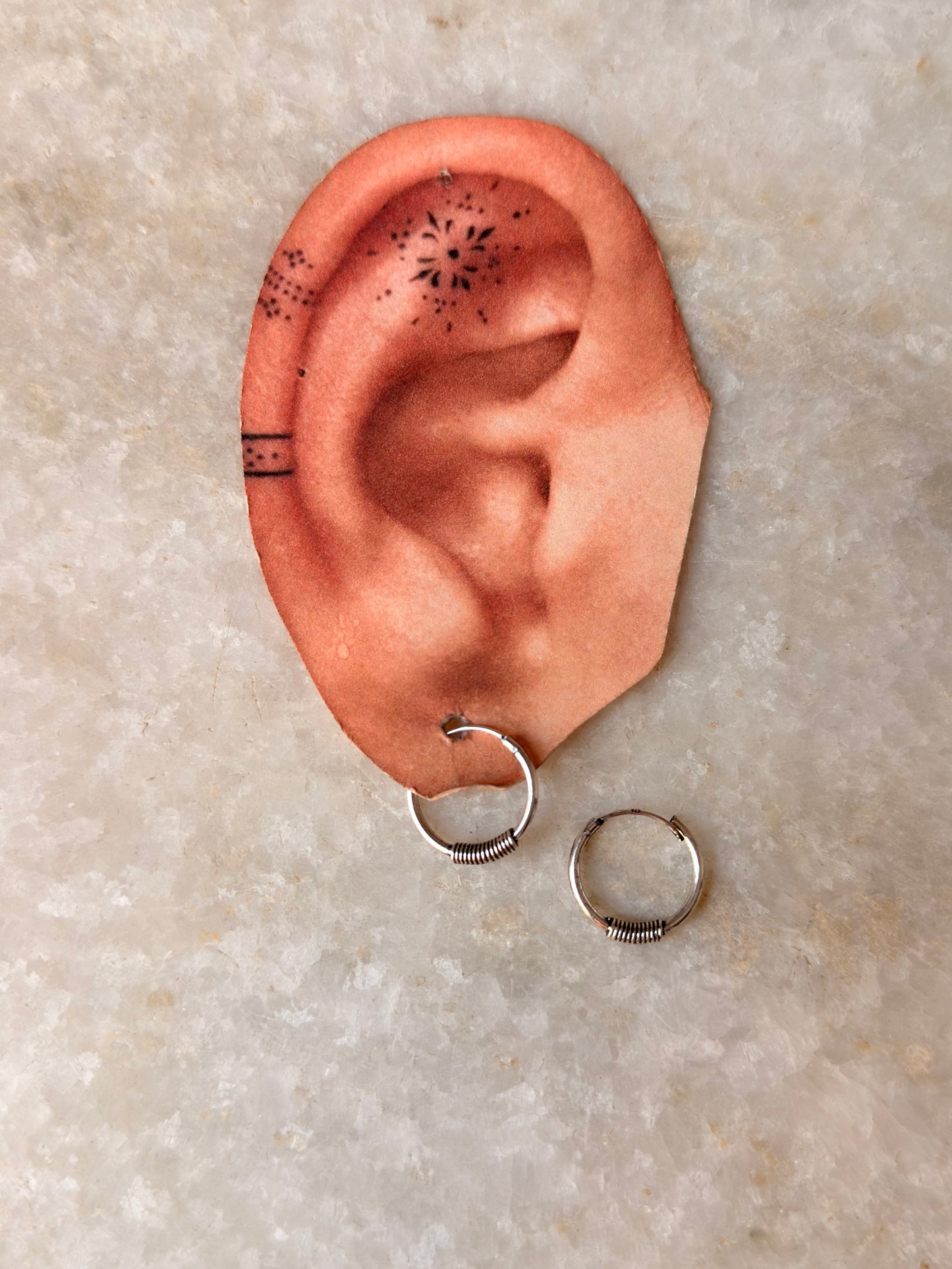 925 Sterling Silver Oxidised Wire Wrap Hoops