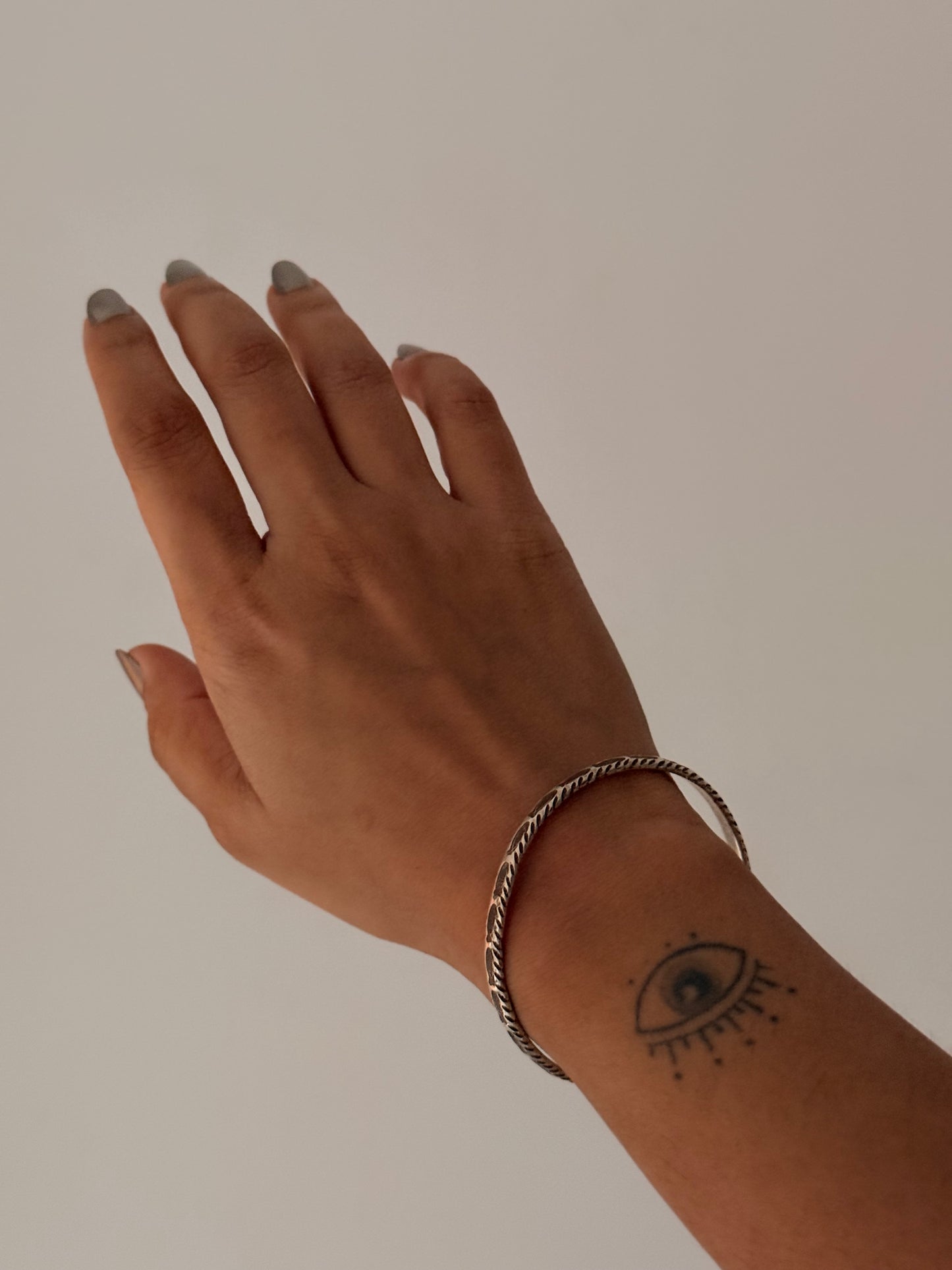 925 Sterling Silver Antique Hill Tribe Handcrafted Matsya Adjustable Kada