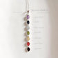 Seven Chakra pear cut stones statement silver pendant