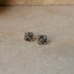 925 Sterling Silver Antique Plain Oxidised Boho Studs Earrings
