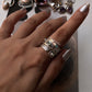 Rustic wrap design 925 silver ring with natural Ethiopian opal spinner