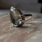 925 Silver Green Amethyst Pear Shape Ring