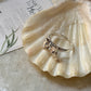 925 Sterling Silver 3D Pretty Boho Bow, 2 Shiny Pearls Ring