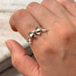 925 Sterling Silver 3D Pretty Boho Bow, 2 Shiny Pearls Ring