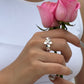 925 Sterling Silver Ruby Lab Grown flowers Bouquet Adjustable Ring