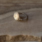 925 Sterling Silver Mother of Pearl Moon Face Wire Wrapped Handcrafted Ring