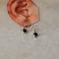 925 Sterling Silver Black Onyx Rope Handcrafted Boho Antique Style Hook Earrings