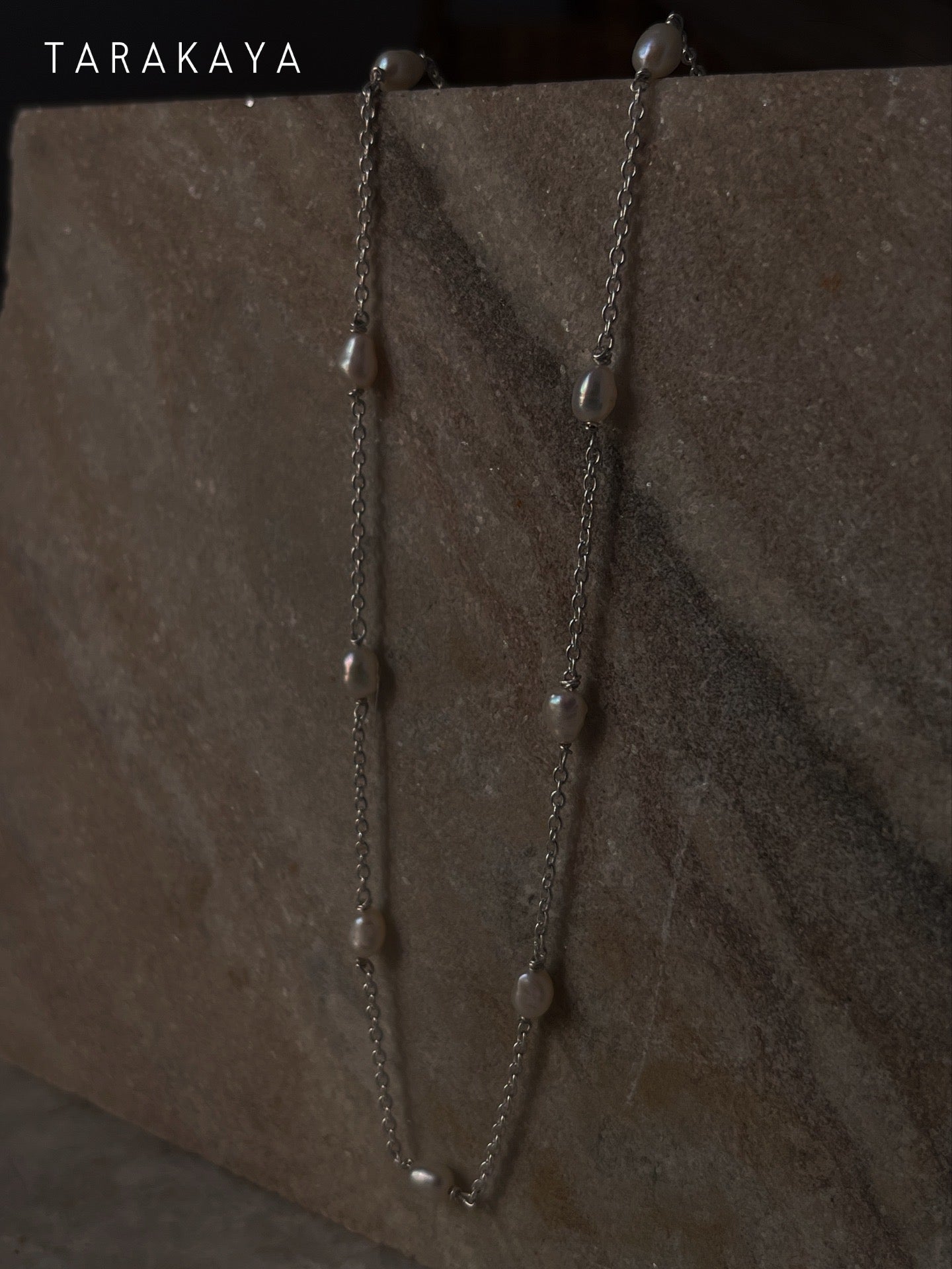 Dainty freshwater pearl cable chain choker necklace in sterling silver