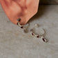 925 Sterling Silver Garnet Half Hoops Earrings