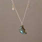 925 Sterling Silver Labradorite Half Moon Face Double Silver Star Handcrafted Necklace