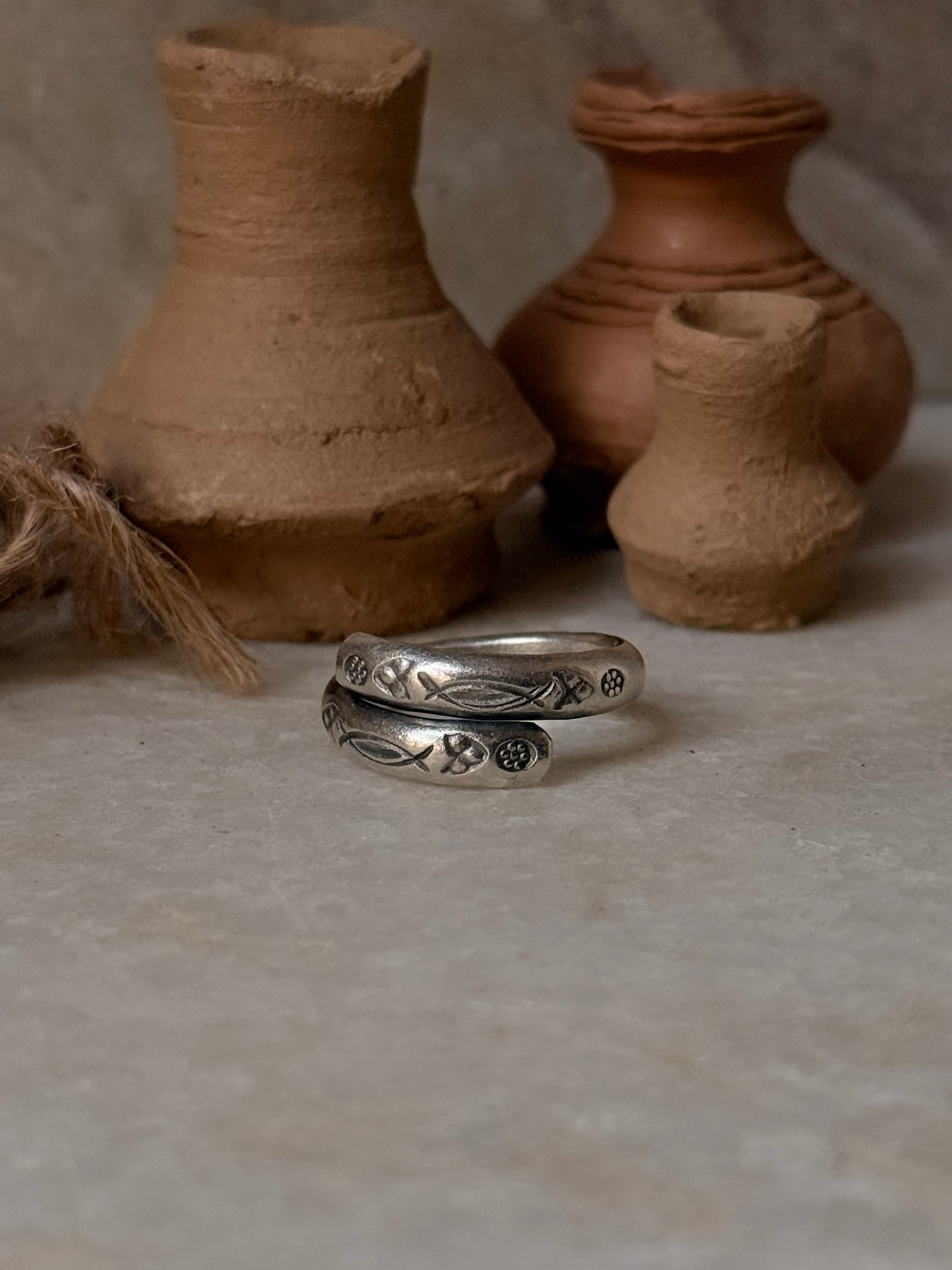 925 Sterling Silver Bohemian Hill Tribe Handcrafted Adjustable Ring