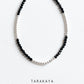 Black Spinel & Silver Balls Handcrafted Stackable Sterling Silver 925 Bracelet