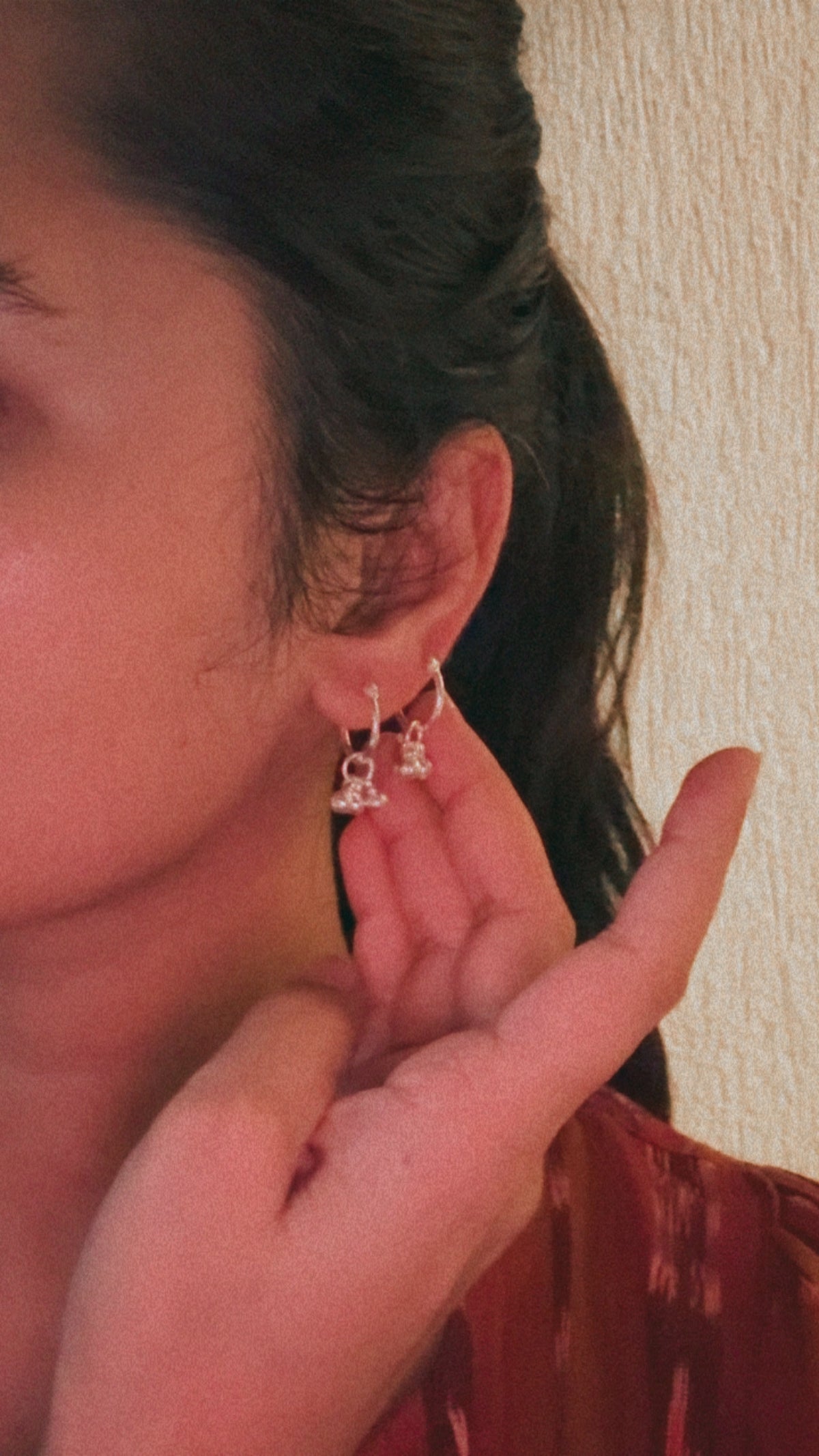 925 Sterling Silver Handcrafted Tribal Ghungroo Small Hoops Mandali Earrings