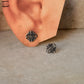 925 Sterling Silver Antique Plain Oxidised Boho Studs Earrings