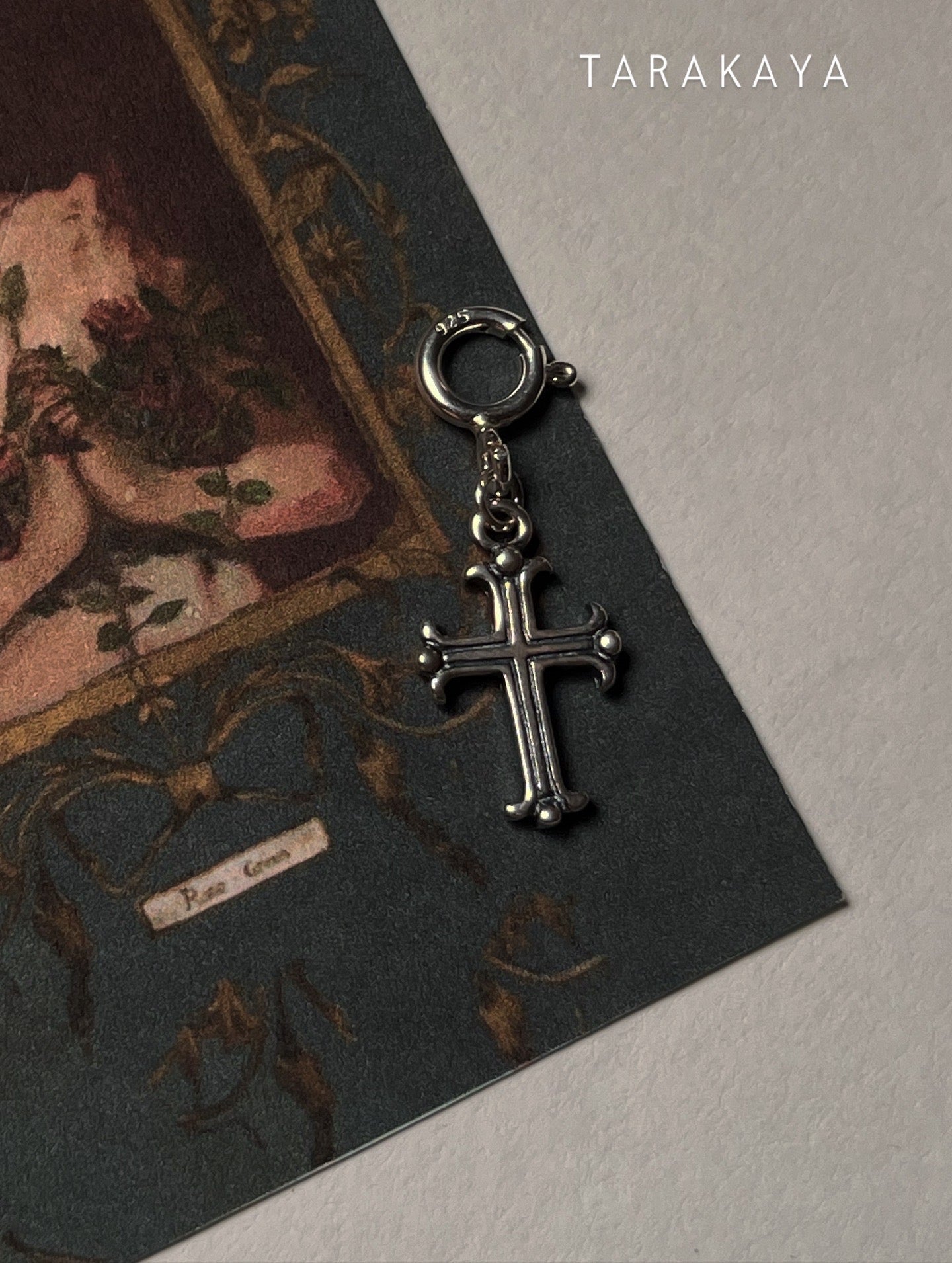 Vintage Italian Small Cross 925 Sterling Silver Pendant /Charm