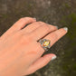 925 Sterling Silver Treated Citrine Marquise Vintage Crown Ring