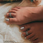 Handmade tribal Rawa silver toe ring with vintage-inspired details.
