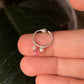 925 Sterling Silver Pink Tourmaline, Fresh Water Pearls Piercing Septum Nose Ring