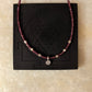 925 Sterling Silver Garnet Box 2mm Flower Charm Necklace