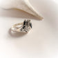 Chic Vintage Silver Ring Featuring Black Onyx Storage